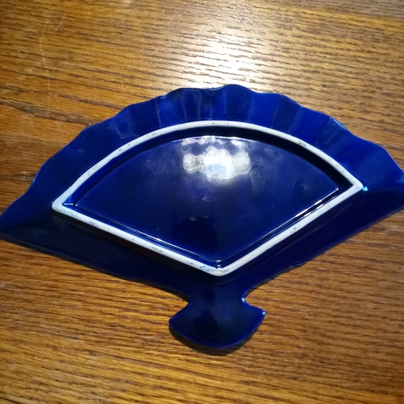 Vintage kobalt blue japanese fan - Picture 2 of 5